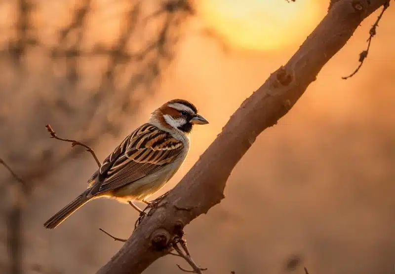 Sparrow bird Chirping in the morning