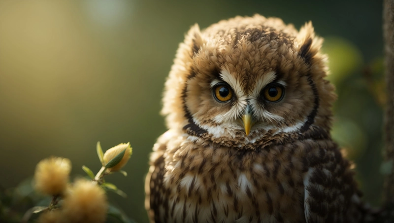 baby owl looking at me