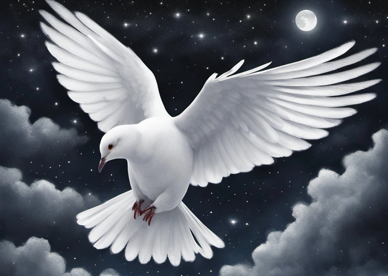 white dove in dreams at night